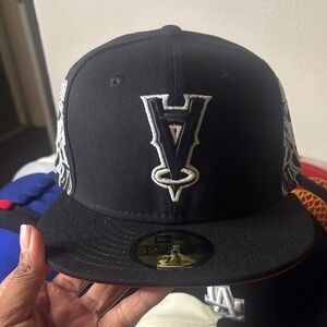 Black Embroidered Baseball Cap with White Logo